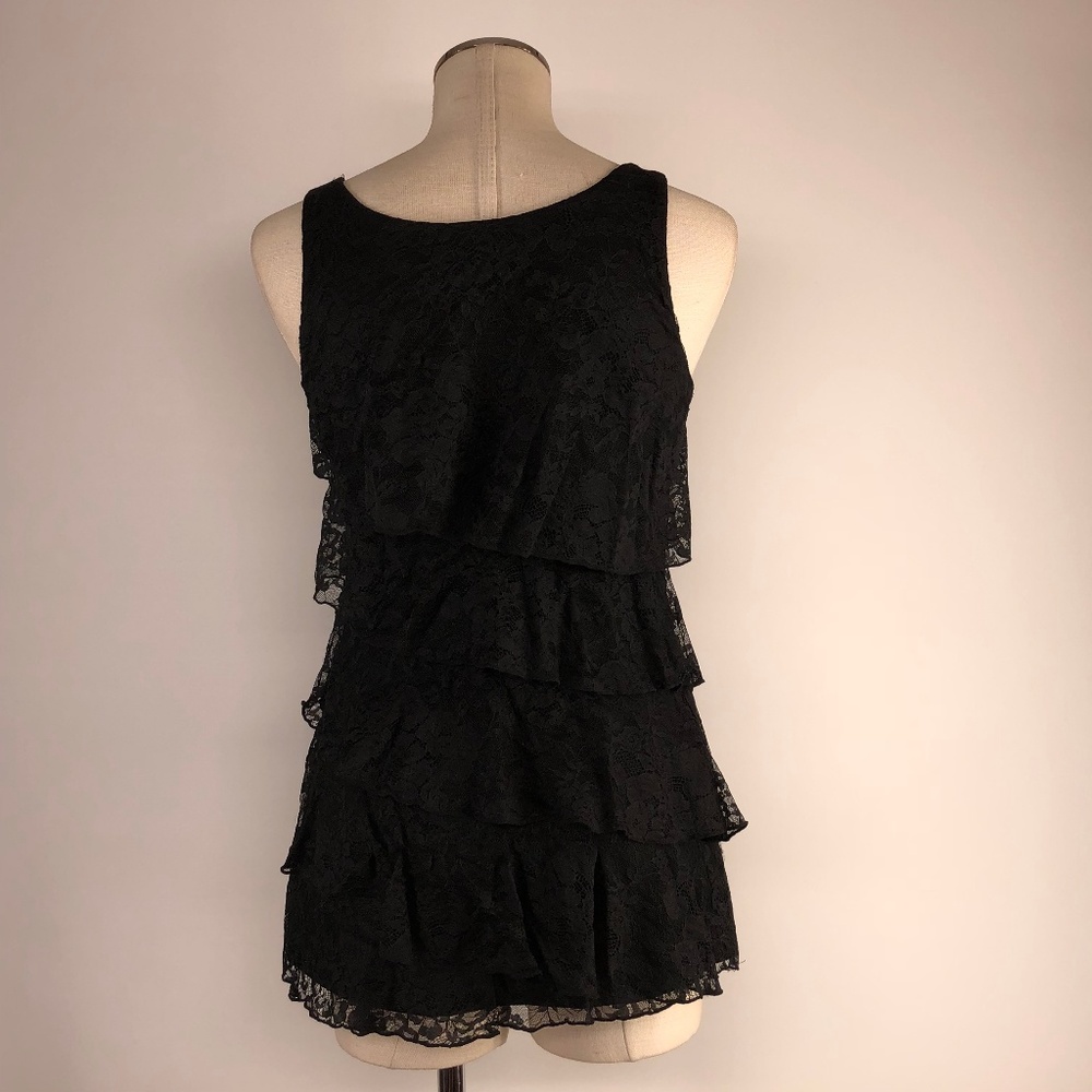 Black layered lace top